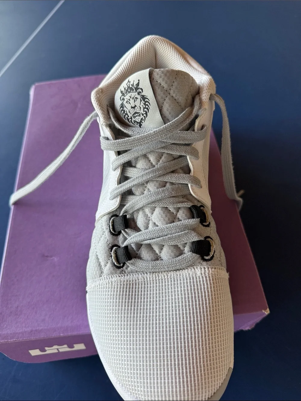 Nike Mid-Top Mesh and Quilted Athletic Sneaker - Light Gray volleyball court sho - Picture 2 of 3